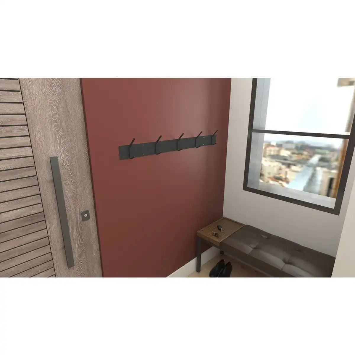 Mystiek Five Industrial Wandgarderobe Garderobenleiste 10 Kleiderhacken - HomeDesign Knaus