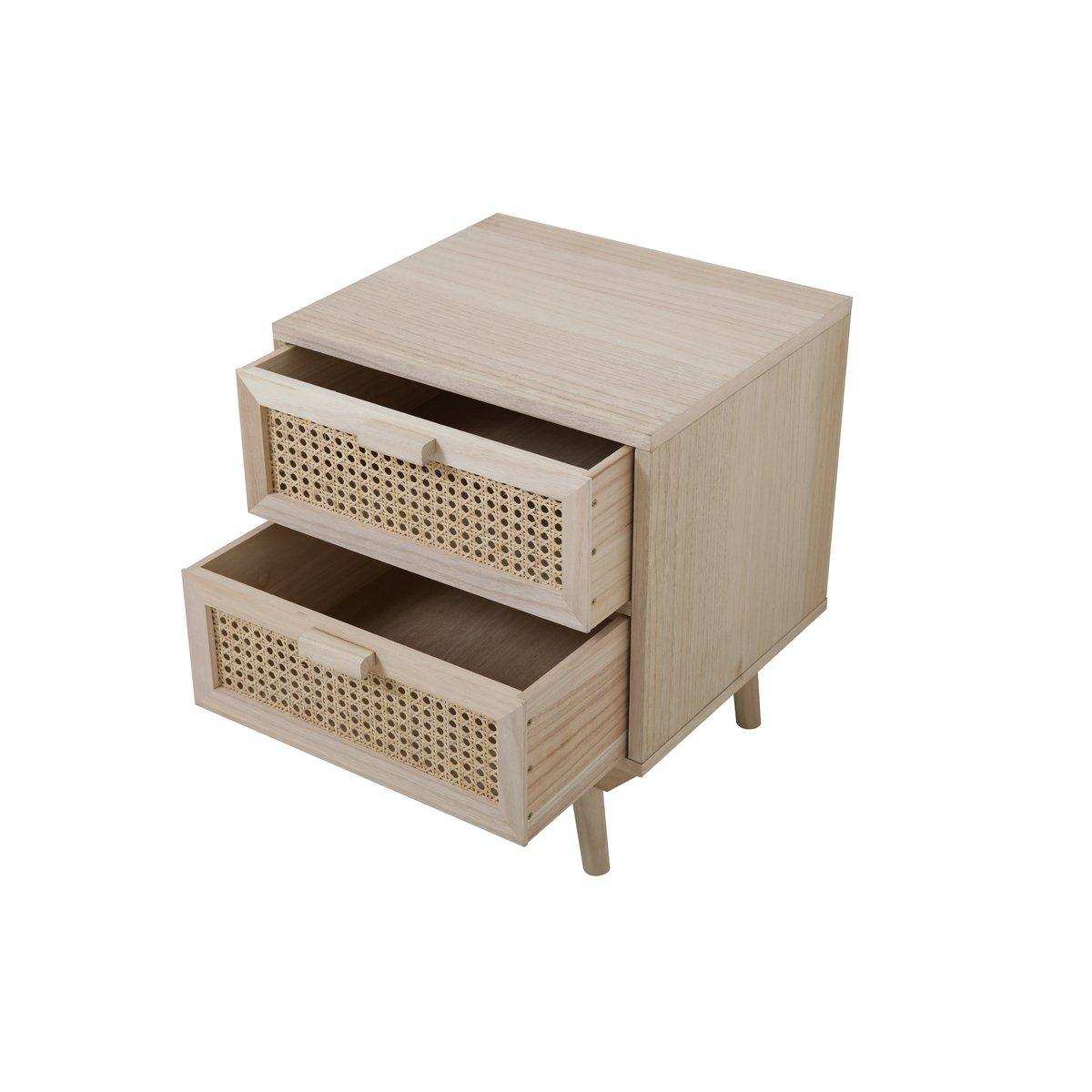 Nachtkommode 42x36 cm Rattangeflecht - HomeDesign Knaus