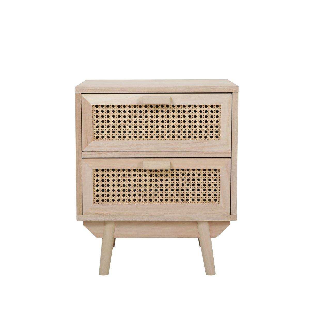Nachtkommode 42x36 cm Rattangeflecht - HomeDesign Knaus