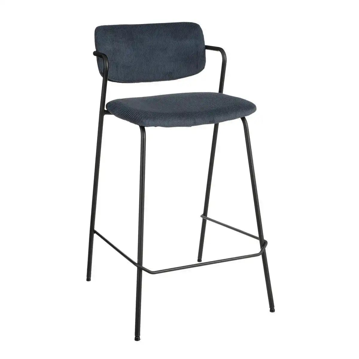 Nanet Barhocker – H91 cm – Samt – Dunkelblau - HomeDesign Knaus
