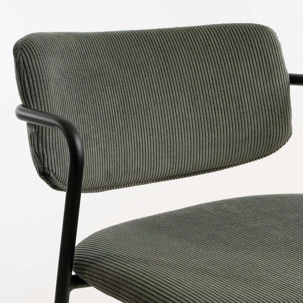 Nanet Barhocker – H91 cm – Samt – Dunkelgrün - HomeDesign Knaus