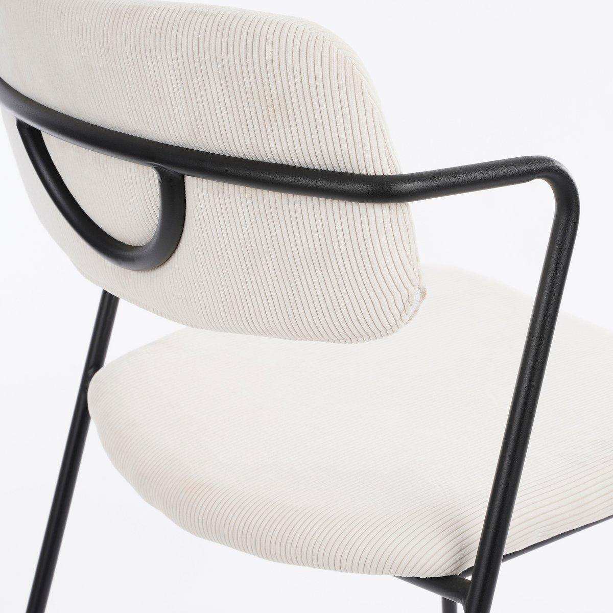 Nanet Esszimmerstuhl – Samt – gebrochenes Weiß - HomeDesign Knaus