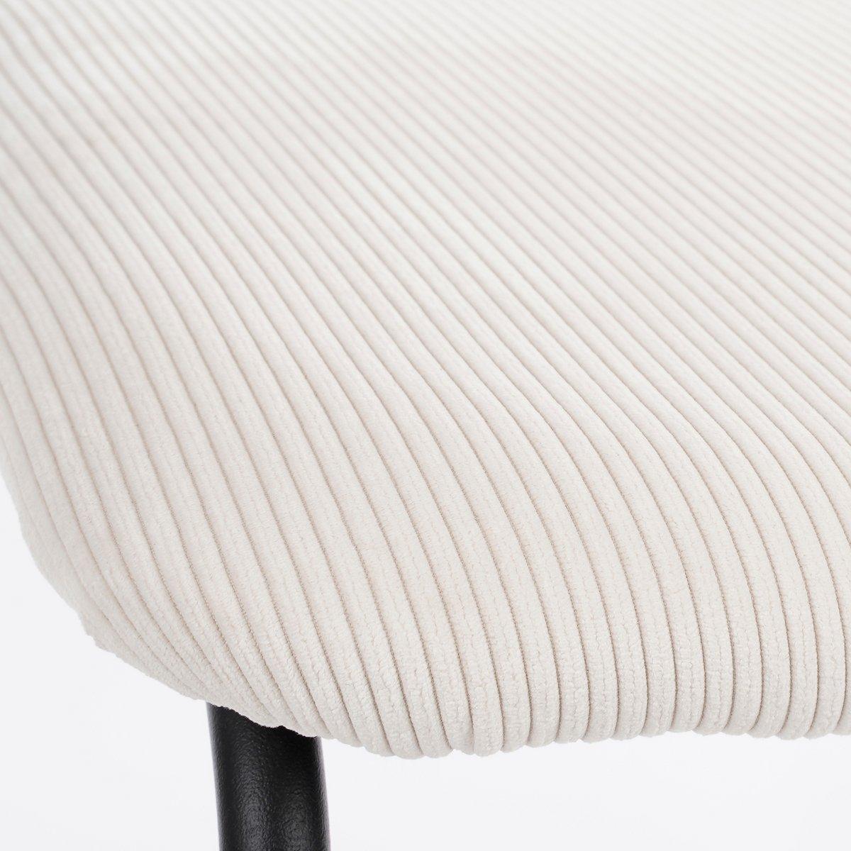 Nanet Esszimmerstuhl – Samt – gebrochenes Weiß - HomeDesign Knaus