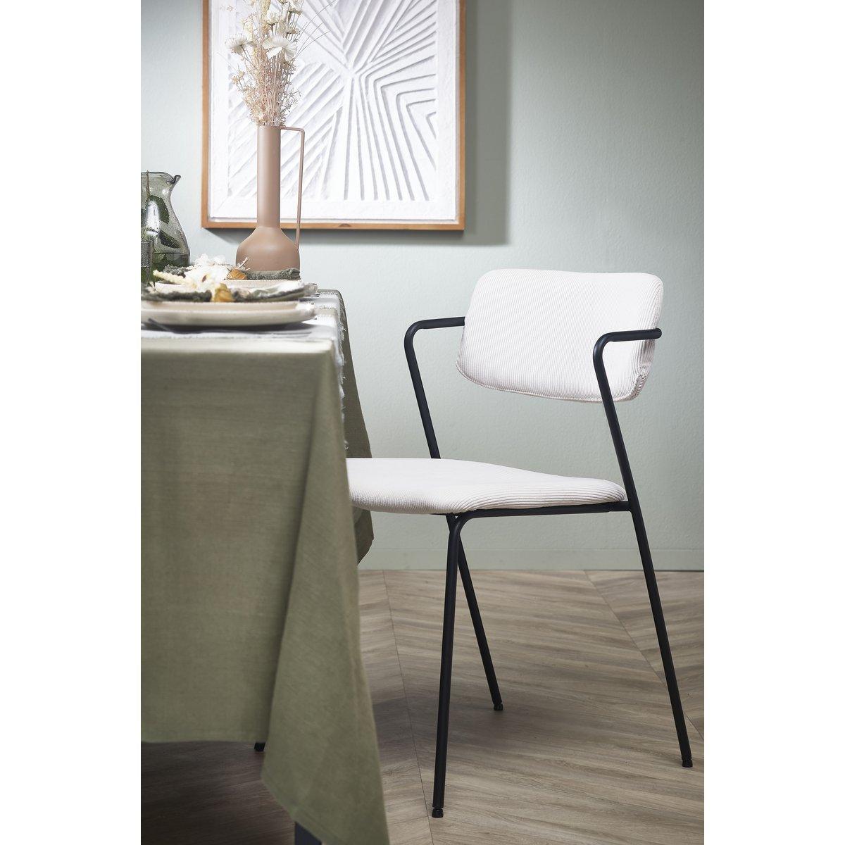 Nanet Esszimmerstuhl – Samt – gebrochenes Weiß - HomeDesign Knaus
