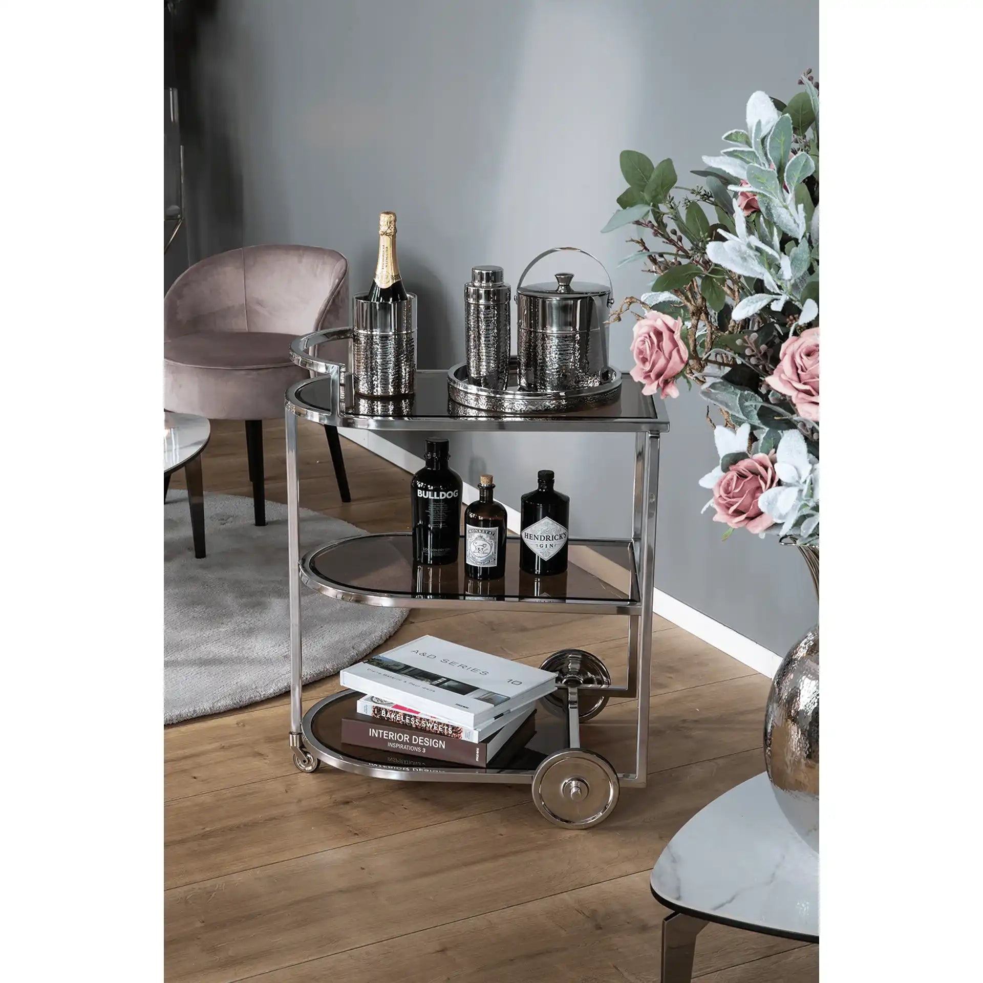 Nassau Flaschenkühler Edelstahl, hochglanzpoliert, doppelwandig gehämmert - HomeDesign Knaus