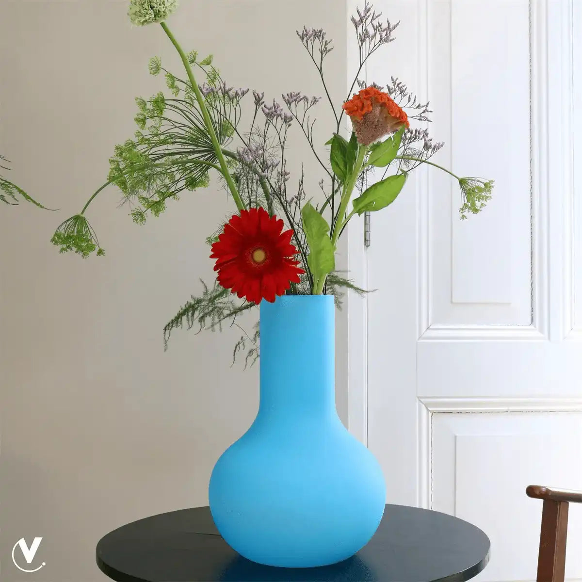 Neon blau Blumenvase Blau Vase Dekoration Mundgeblasen - HomeDesign Knaus
