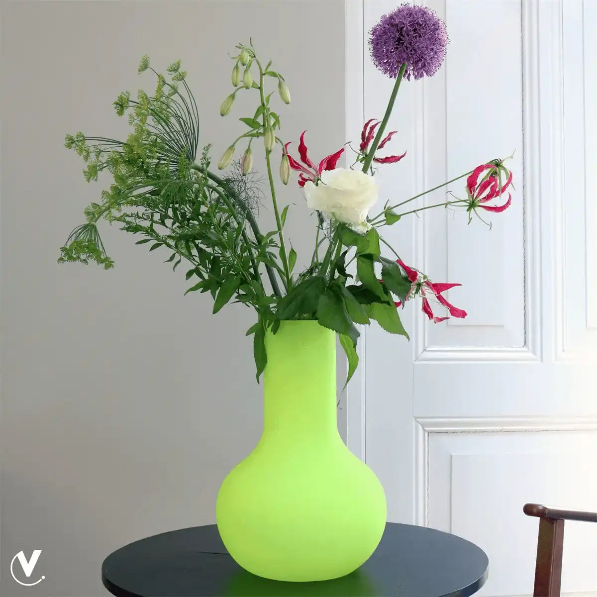 Neon gelb Blumenvase Vase Dekoration Mundgeblasen - HomeDesign Knaus