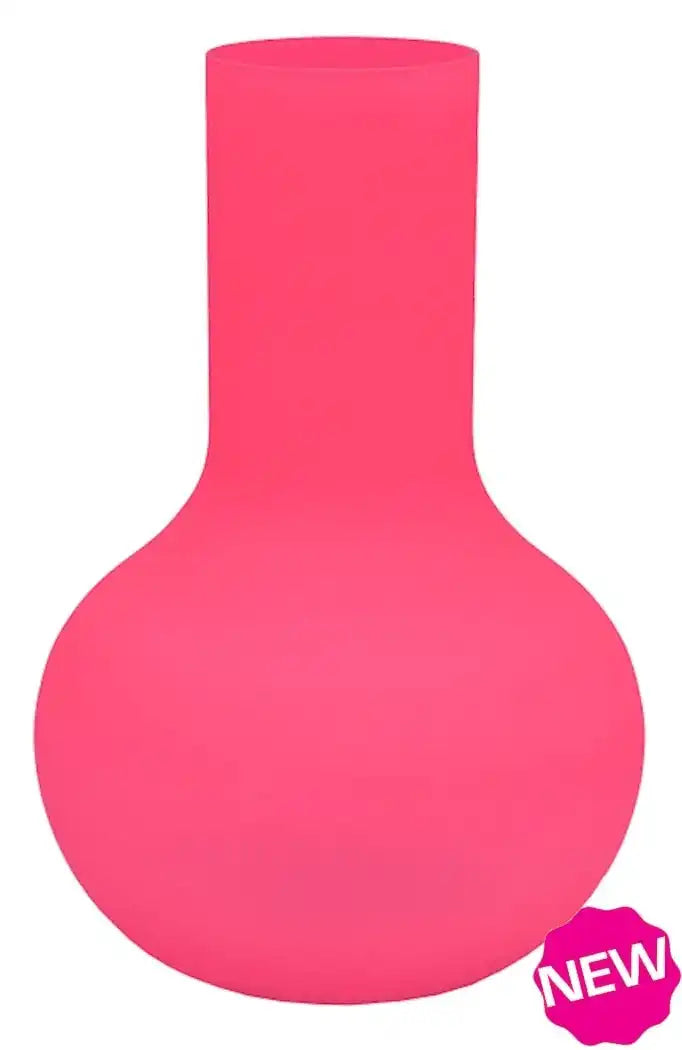Neon pink Blumenvase Vase Dekoration Mundgeblasen - HomeDesign Knaus