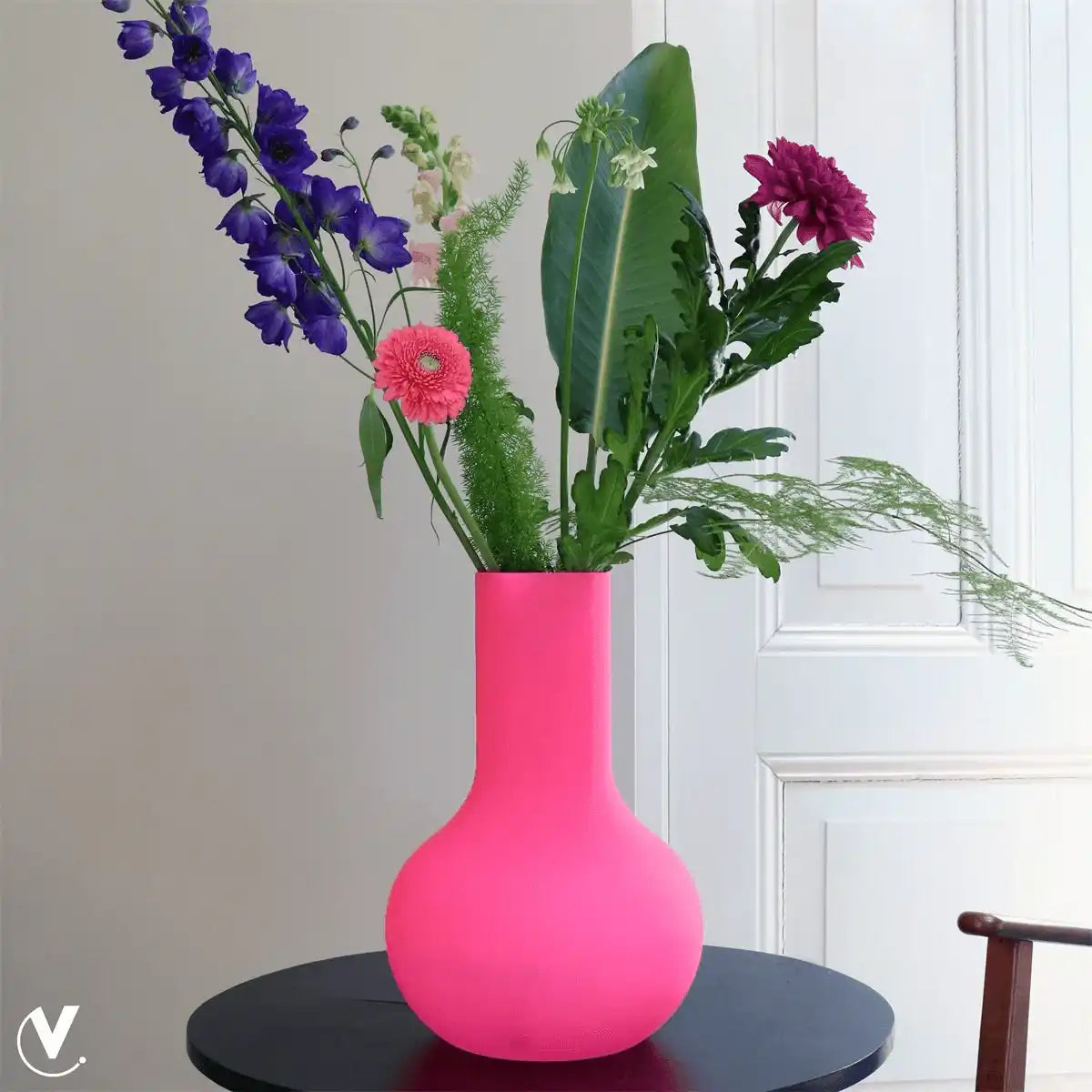 Neon pink Blumenvase Vase Dekoration Mundgeblasen - HomeDesign Knaus
