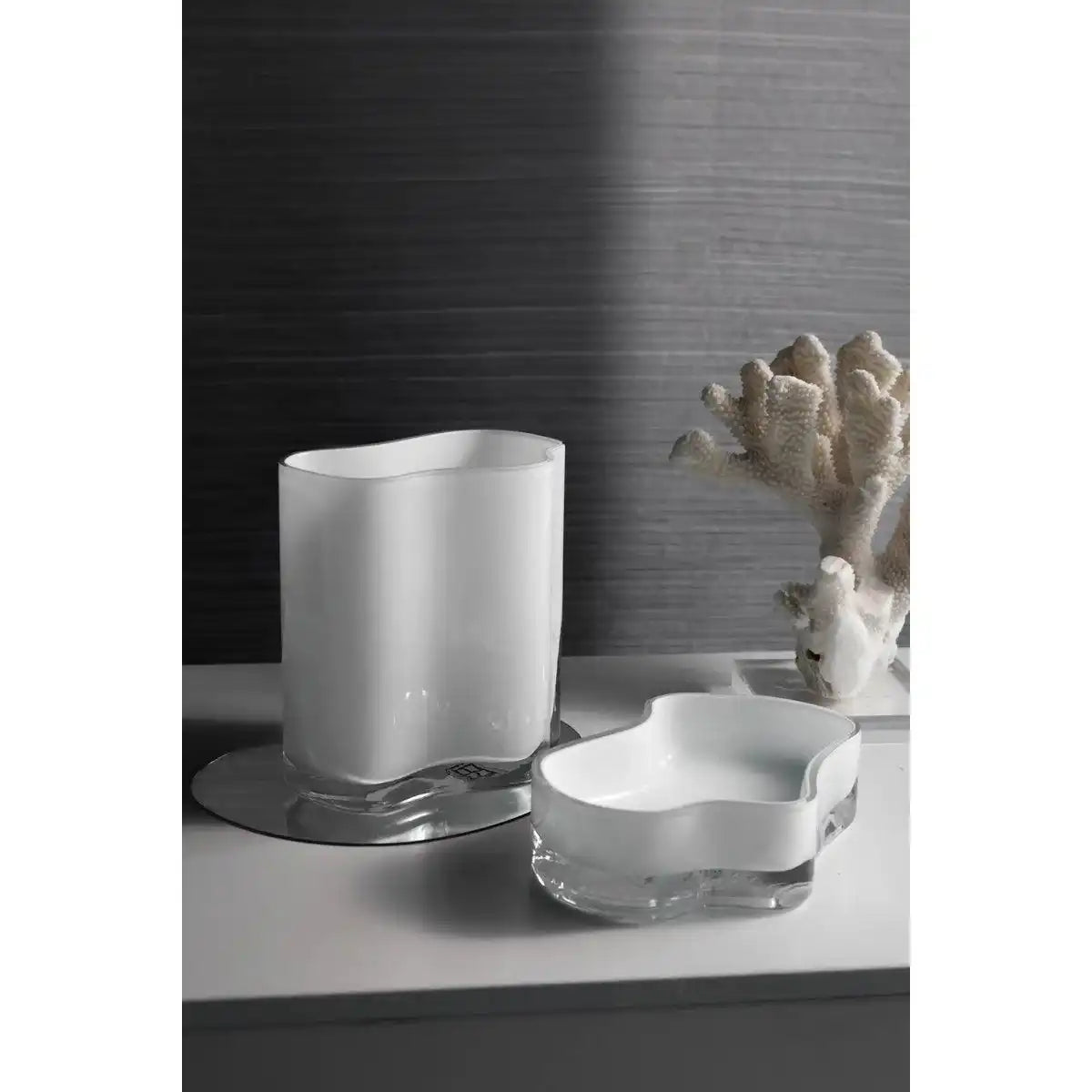 Neue große Schüssel oder Teller im modernen Design, inspiriert von CORAL und Aalto, COR08WH - HomeDesign Knaus