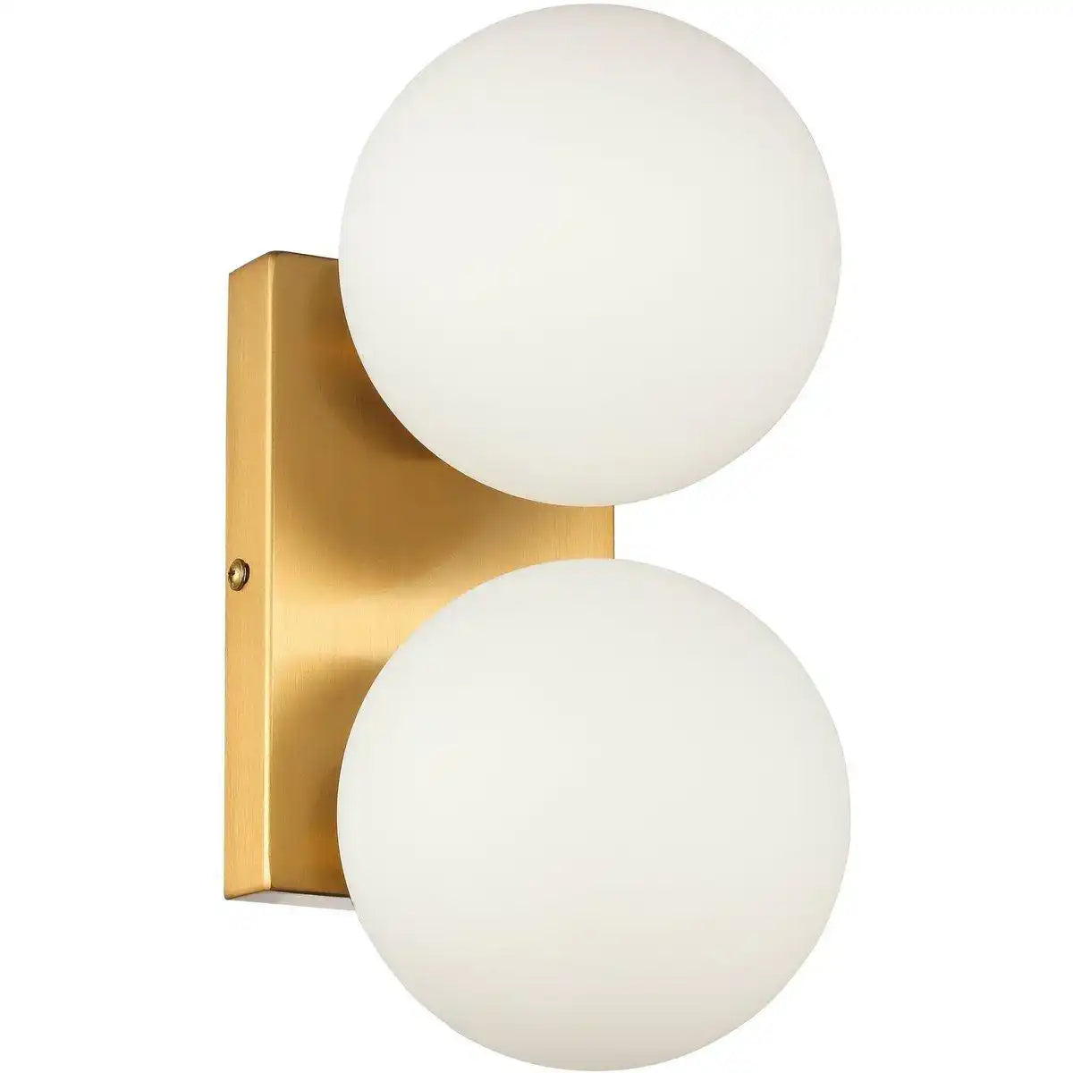 Nicole Wandleuchte Weiß Gold 2-flammig Messing - HomeDesign Knaus
