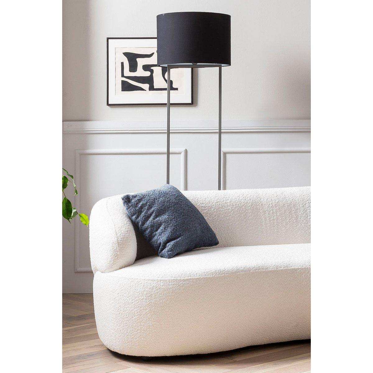 Nierensofa 2-Sitzer Bouclé Stoff Weiß - HomeDesign Knaus