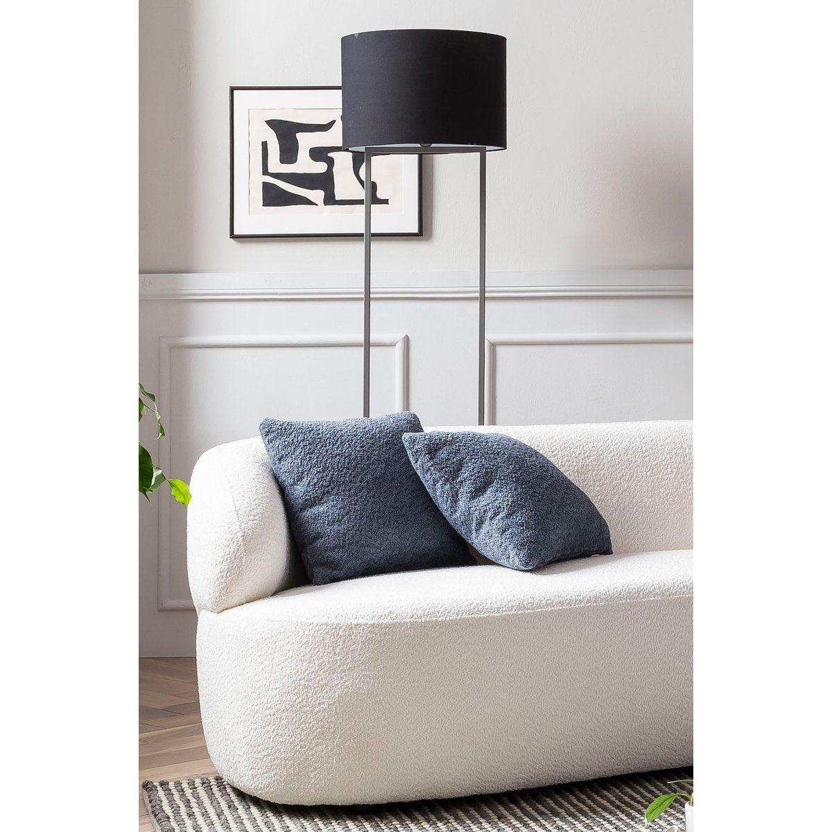 Nierensofa 3-Sitzer Bouclé Stoff Weiß - HomeDesign Knaus