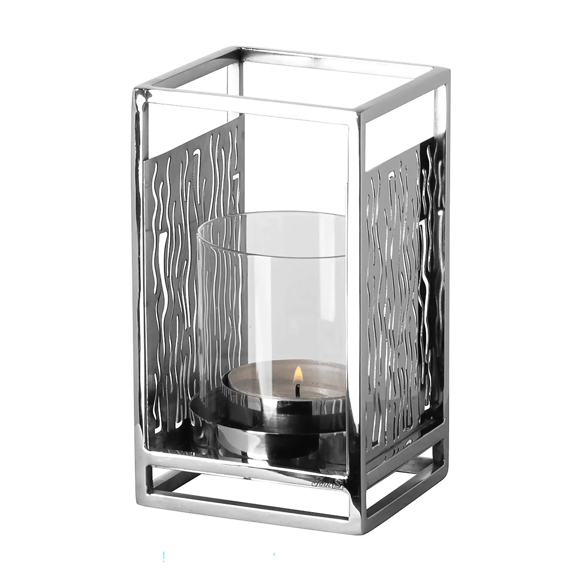 Nocosa Kerzenhalter Windlicht mit Glas Unikat Chrom Handarbeit - HomeDesign Knaus