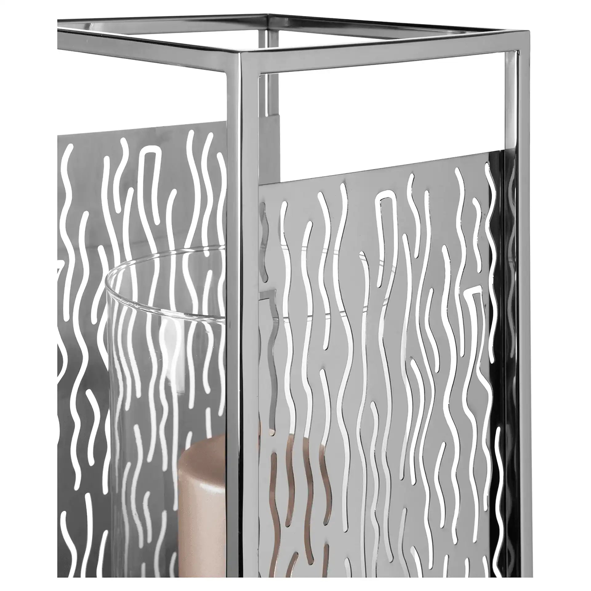 Nocosa Kerzenhalter Windlicht mit Glas Unikat Chrom Handarbeit - HomeDesign Knaus