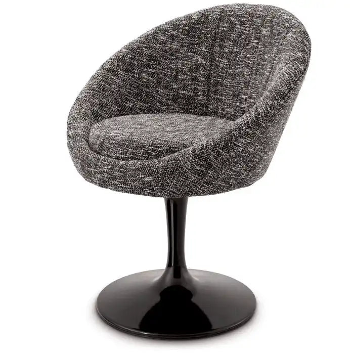 Oneill Esszimmerstuhl Sessel Schwarz lackierter Drehsockel - HomeDesign Knaus