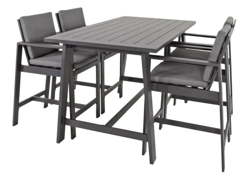 Outdoor Garten Bartisch matt anthrazit Alurahmen - HomeDesign Knaus