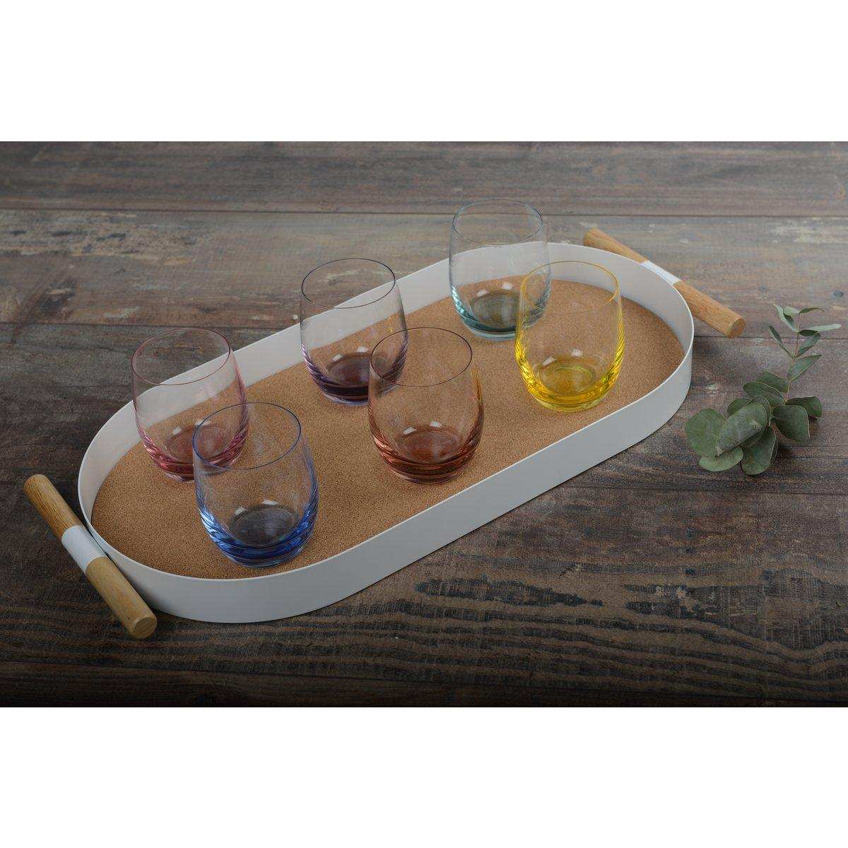 OVAL CORK WHITE TRAY - HomeDesign Knaus