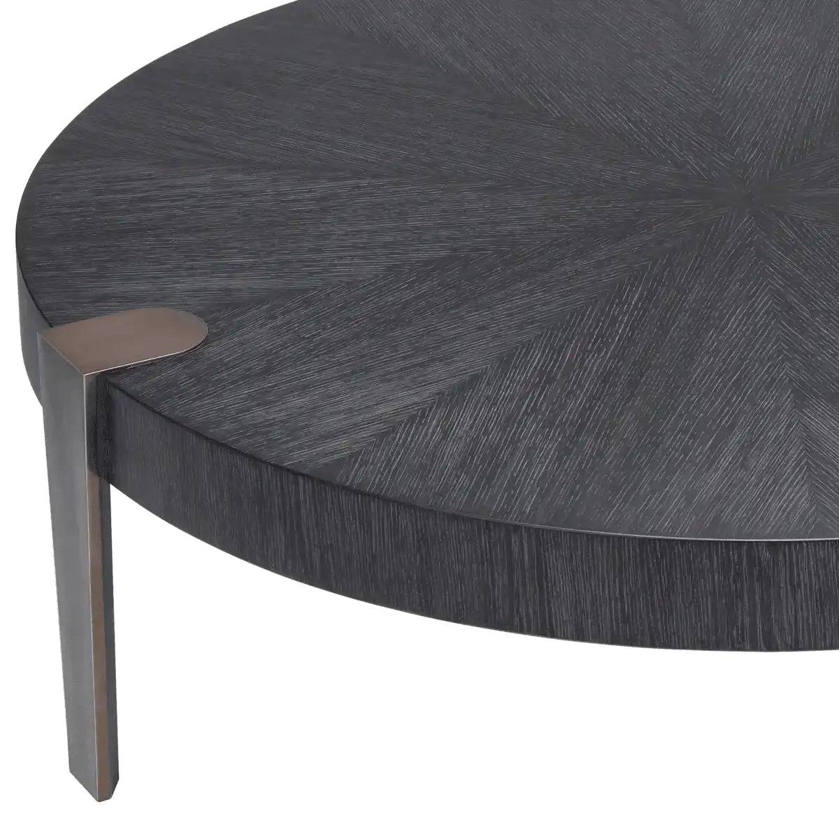 Oxnard Couchtisch Handarbeit Anthrazitgraues Eichenfurnier Bronze Finish - HomeDesign Knaus