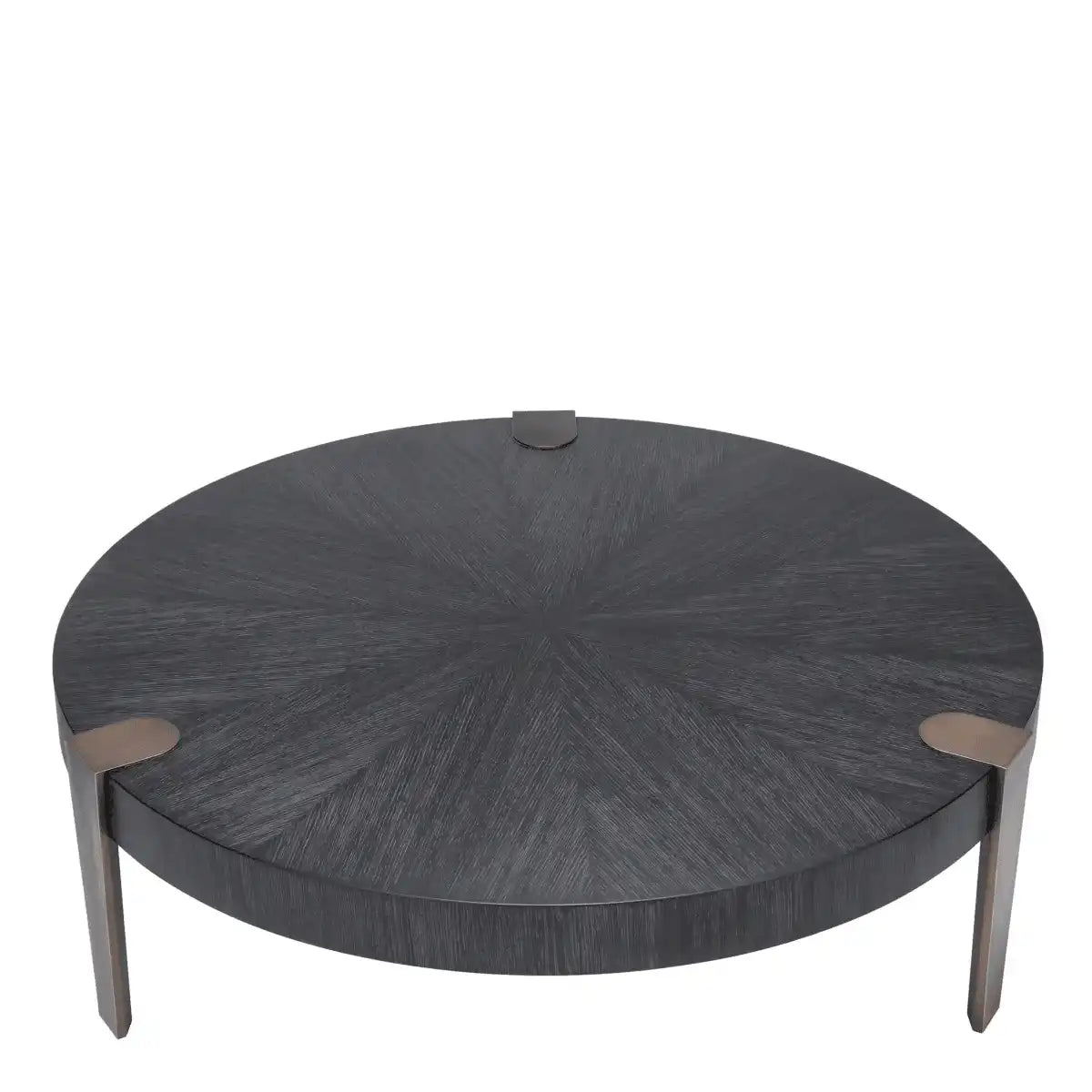 Oxnard Couchtisch Handarbeit Anthrazitgraues Eichenfurnier Bronze Finish - HomeDesign Knaus