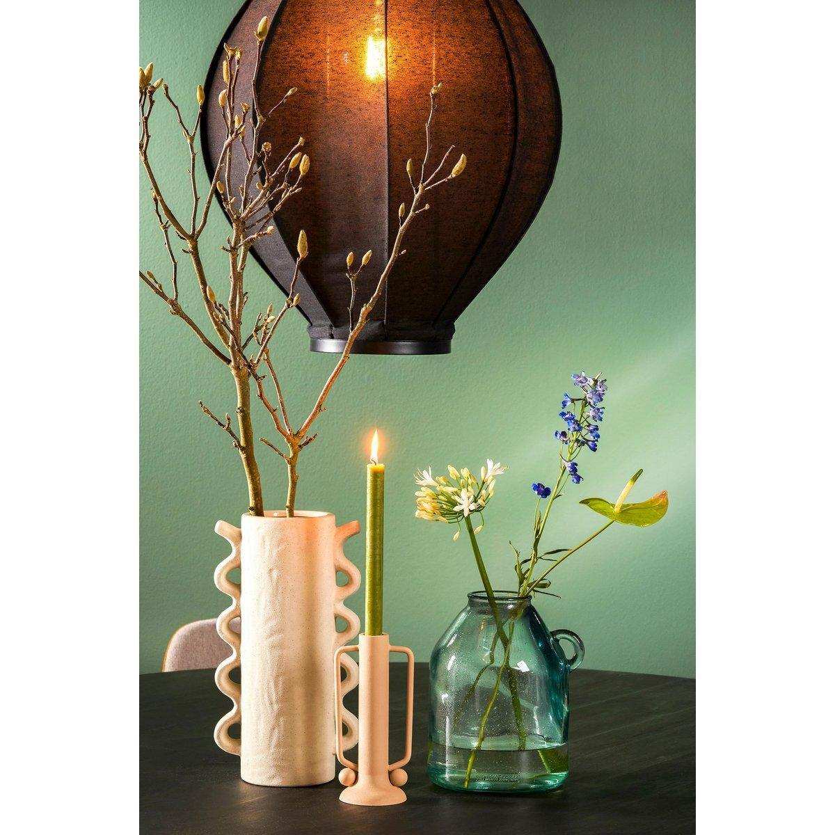 Pego Hängelampe - H73 x Ø54 cm - Leinen - Schwarz - HomeDesign Knaus
