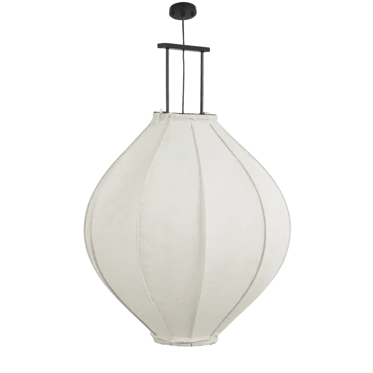 Pego Hängelampe - H94 x Ø70 cm - Leinen - Off White - HomeDesign Knaus