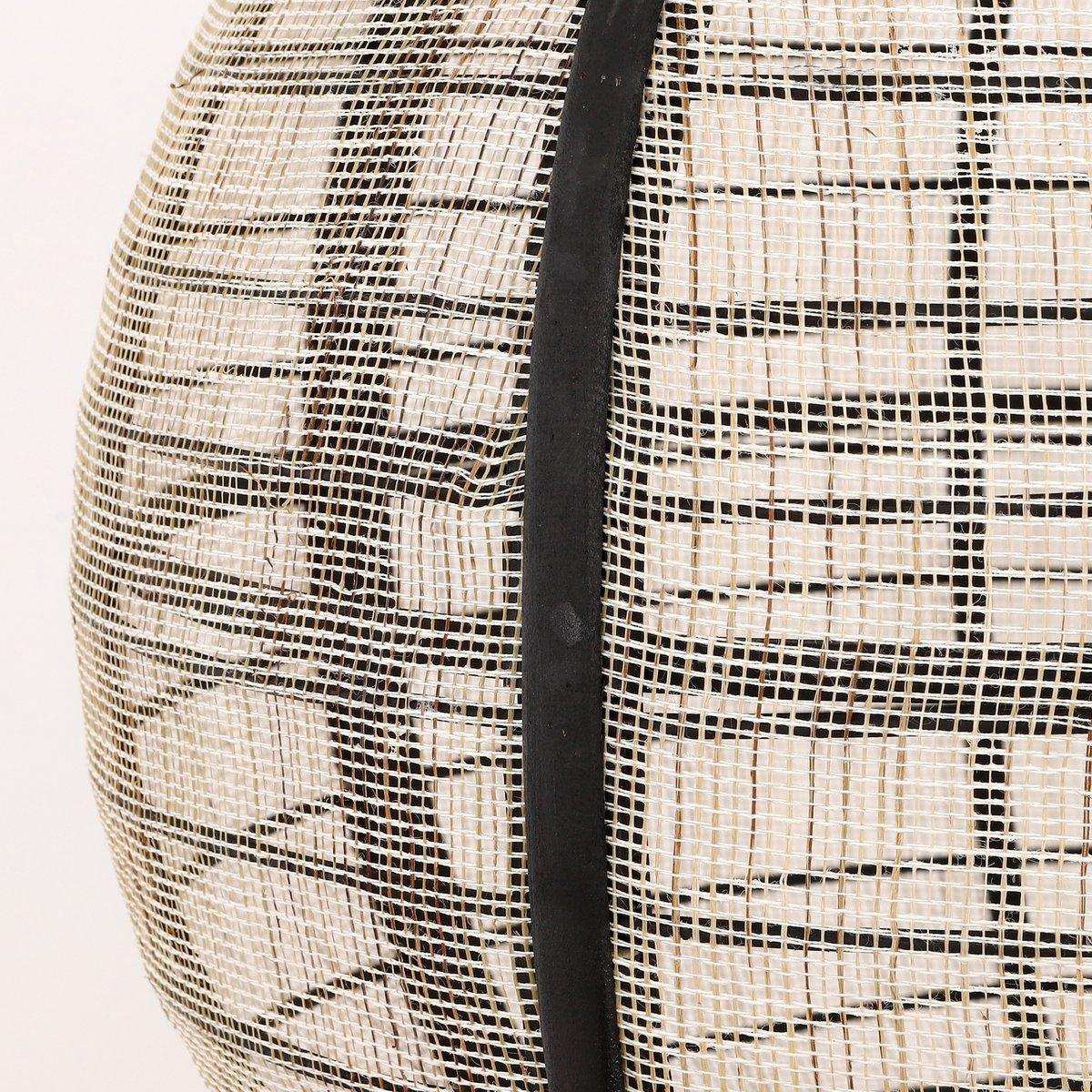 Pella Hängelampe – H44 x Ø45 cm – Leinen – gebrochenes Weiß - HomeDesign Knaus