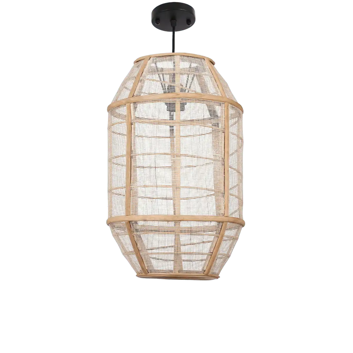 Pella Hängelampe – H46 x Ø29 cm – Leinen – Beige - HomeDesign Knaus