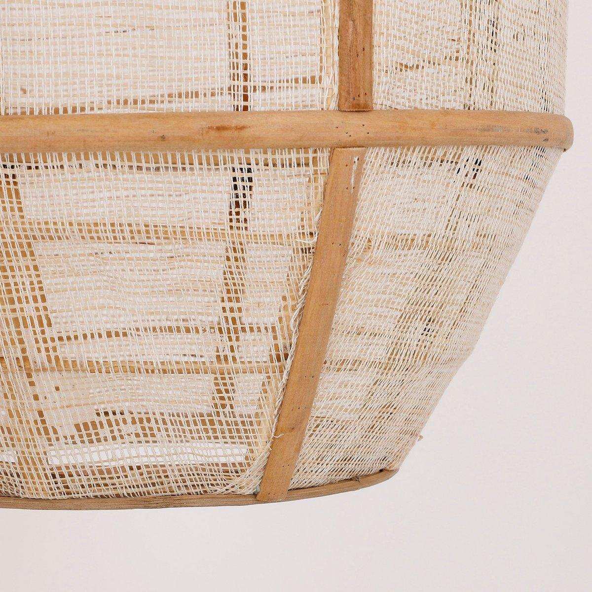 Pella Hängelampe – H58 x Ø33 cm – Leinen – Beige - HomeDesign Knaus