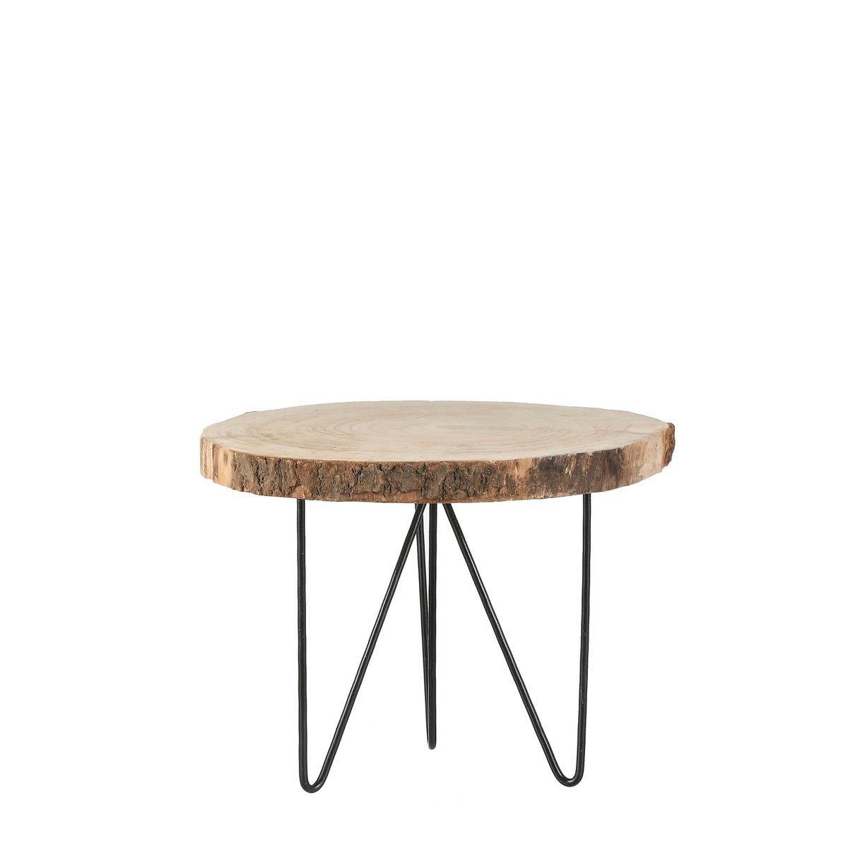 Pia Tree Trunk Beistelltisch – H34 x Ø50 cm – Hellbraun - HomeDesign Knaus