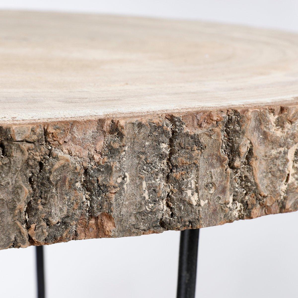 Pia Tree Trunk Beistelltisch – H34 x Ø50 cm – Hellbraun - HomeDesign Knaus