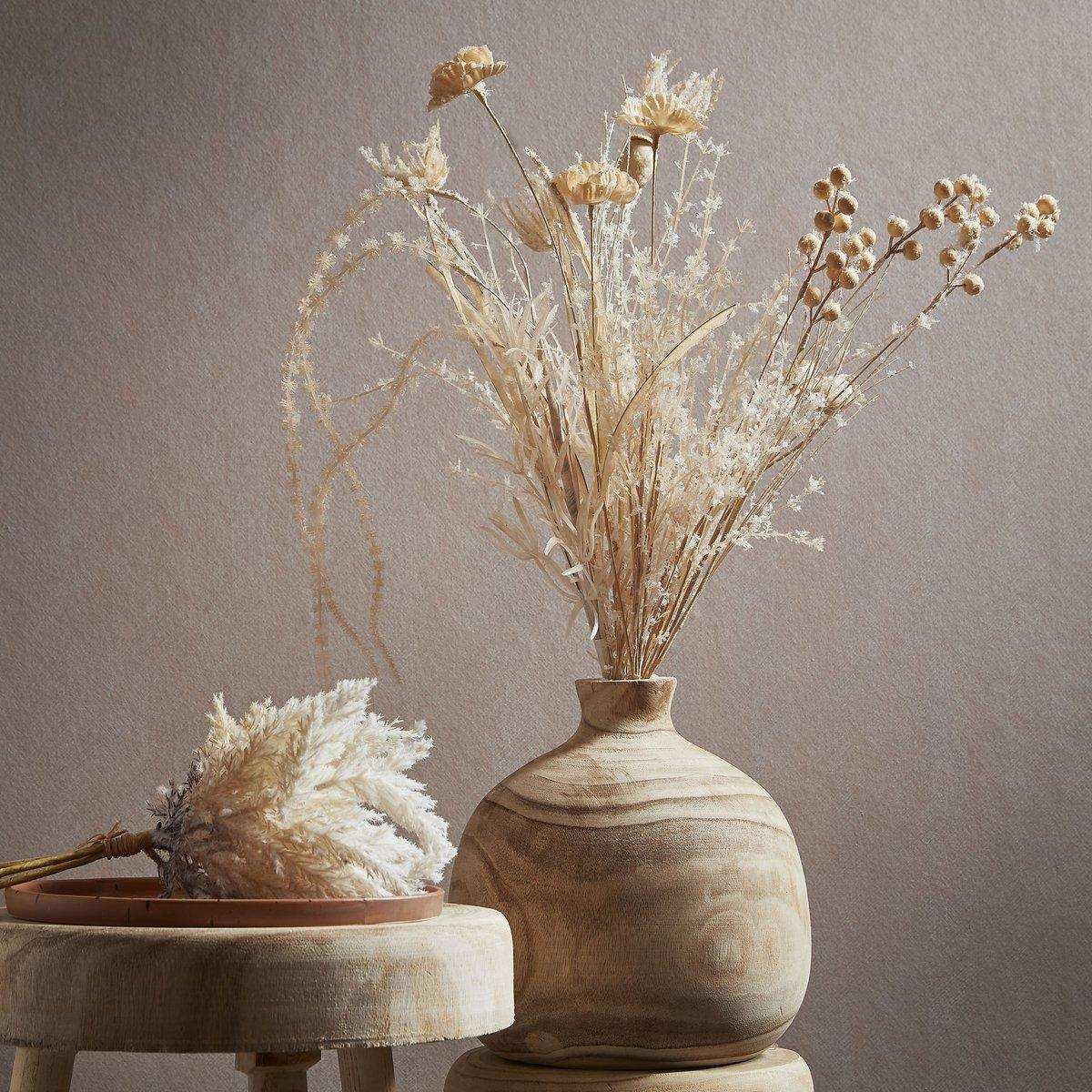 Pia Vase – H25 x Ø24 cm – Paulownia-Holz – Hellbraun - HomeDesign Knaus