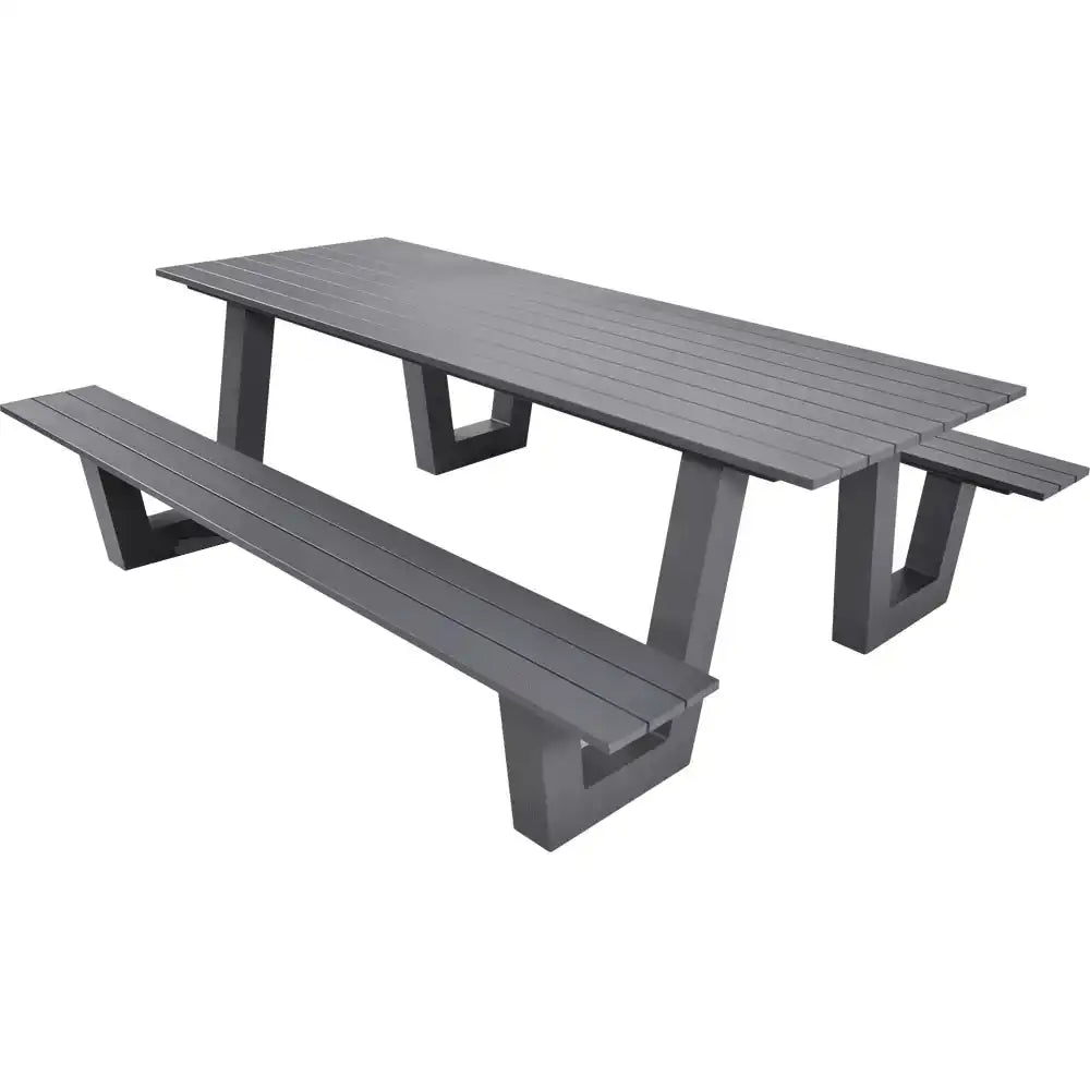 Picknick-Set Breeze / 2 Bänke mit Tisch anthrazit 220x184cm - HomeDesign Knaus