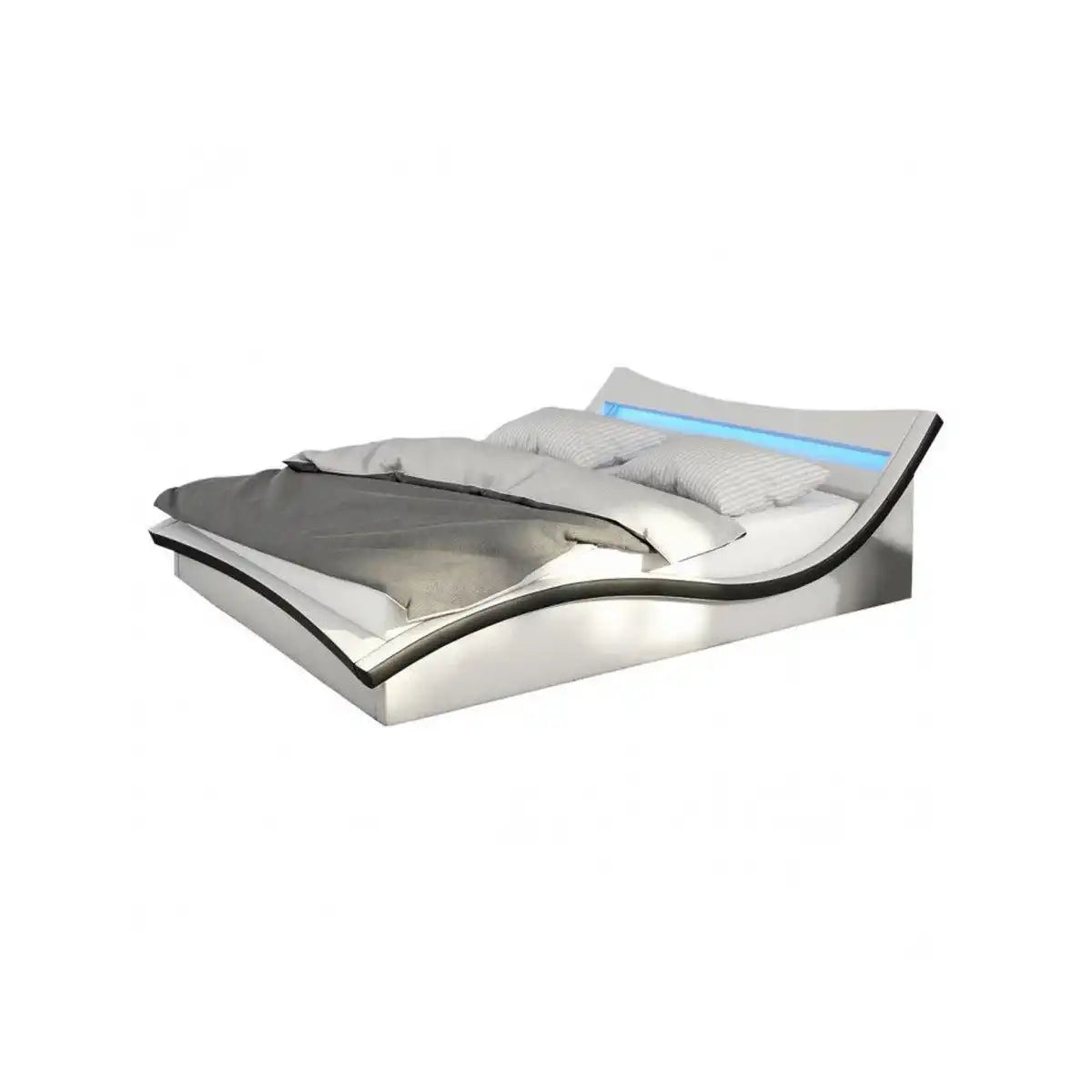 Polsterbett 140 x 200cm LED Kunstleder-Optik - HomeDesign Knaus