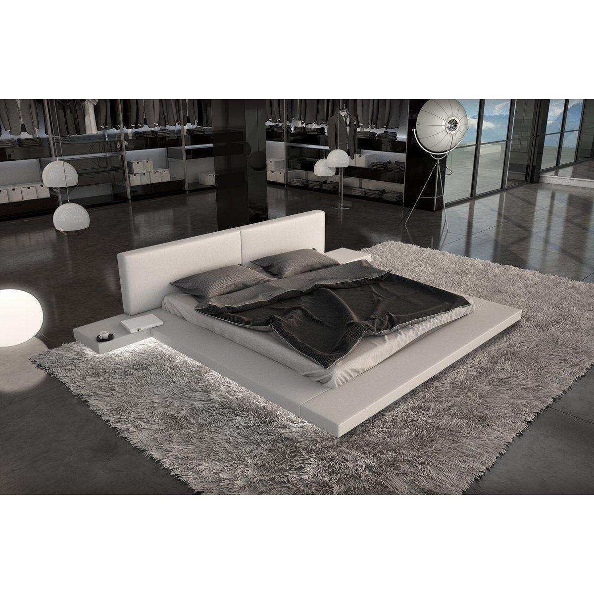 Polsterbett 140x200 cm weiß Kunstleder-Optik - HomeDesign Knaus