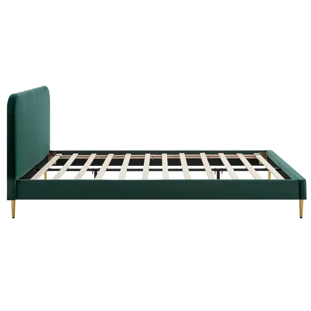 Polsterbett mit Samtbezug Grün 140x200 cm - HomeDesign Knaus