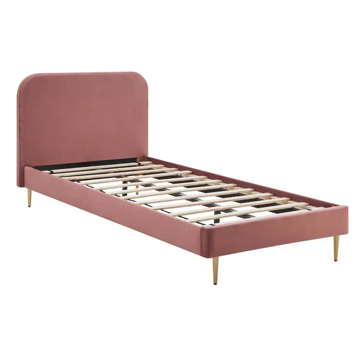 Polsterbett mit Samtbezug Rose 90x200 cm - HomeDesign Knaus