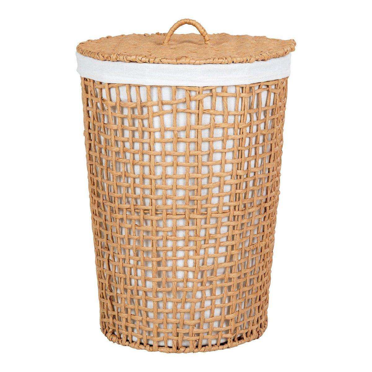 Pomal Wäschekorb – Wäschekorb, Papier, hellbraun/weiß, ø42x56 cm - HomeDesign Knaus