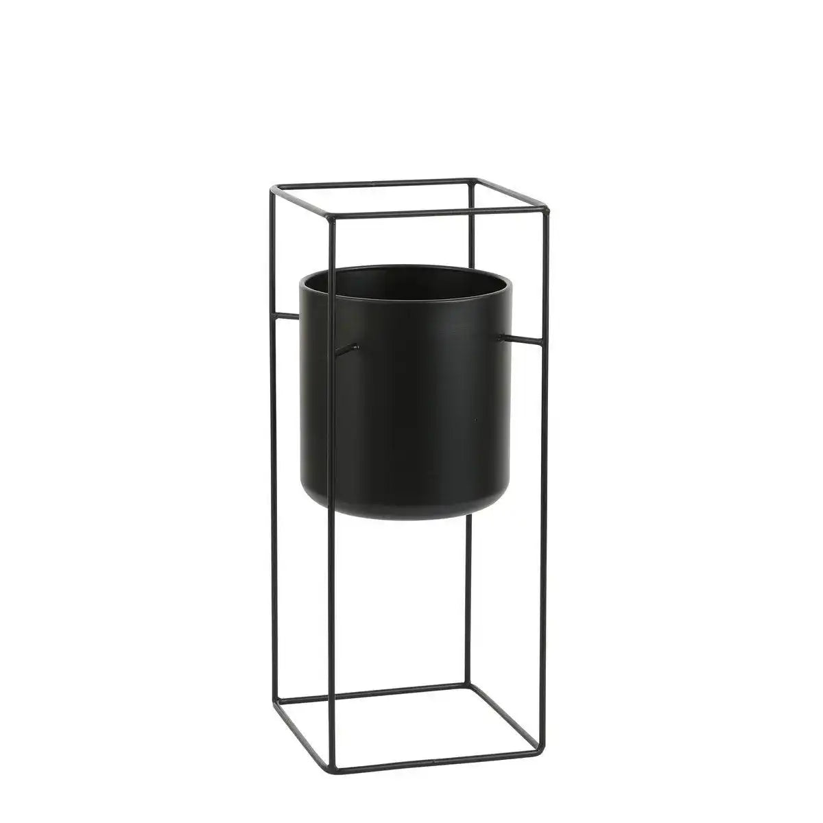 Porte Blumentopf auf Ständer – L20 x B20 x H50 cm – Metall – Schwarz - HomeDesign Knaus
