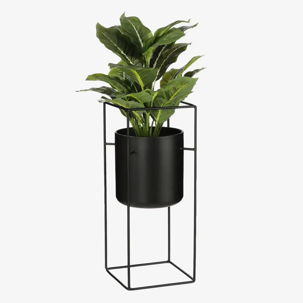 Porte Blumentopf auf Ständer – L20 x B20 x H50 cm – Metall – Schwarz - HomeDesign Knaus