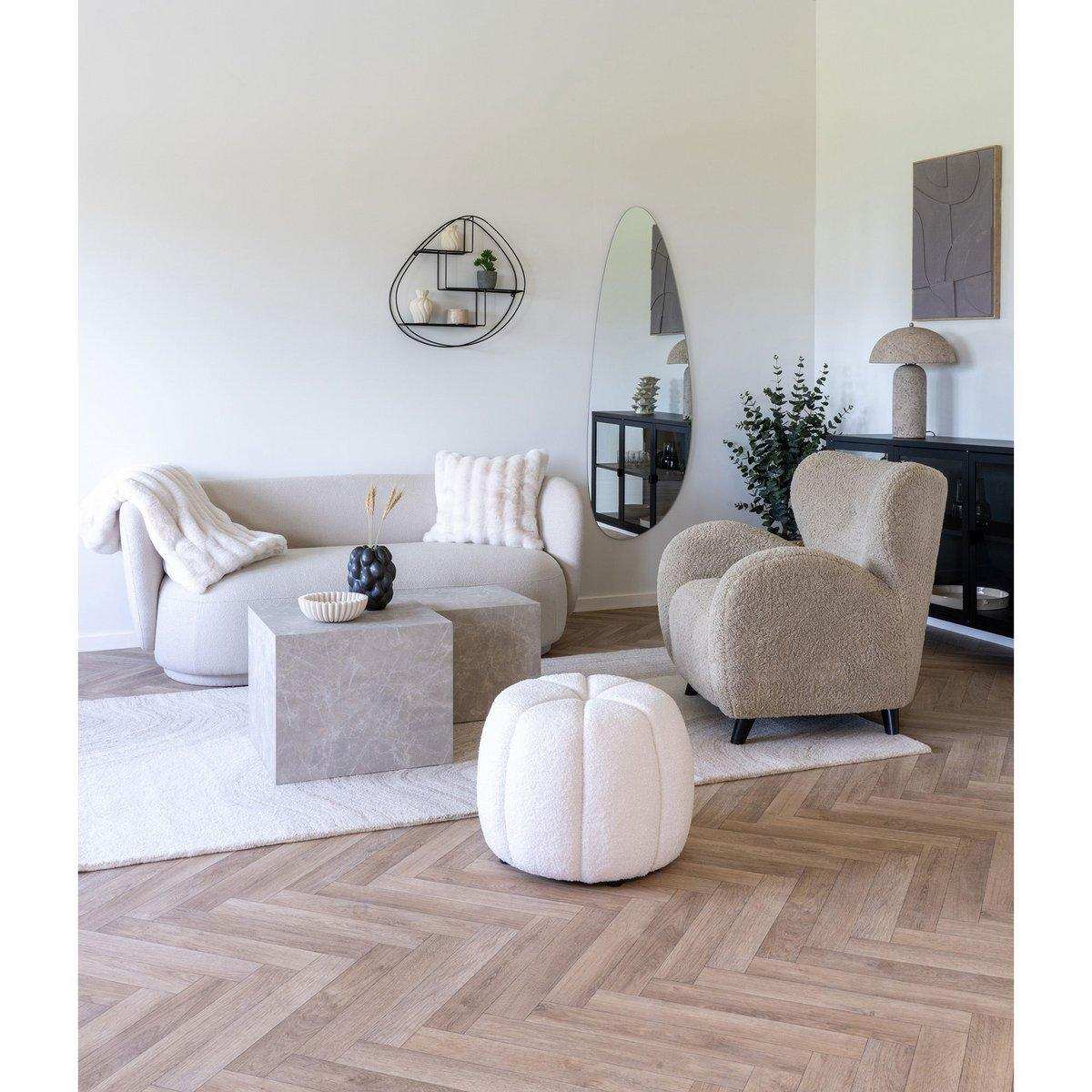 Prager Couchtisch-Set – Beige, Marmoroptik, MDF, Dekorpapier, 2er-Set - HomeDesign Knaus