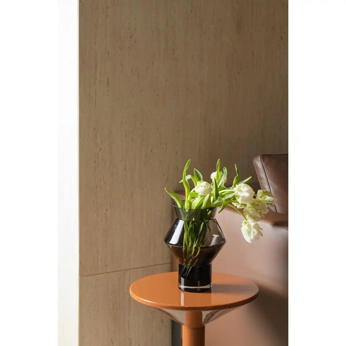 Premium Blumenvase Glasvase Grau kantiger Zylinderform - HomeDesign Knaus
