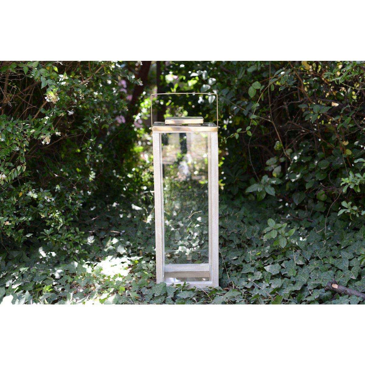 QUADRATISCHE GLASLATERNE, GROßES MODELL 25X25X71CM - HomeDesign Knaus