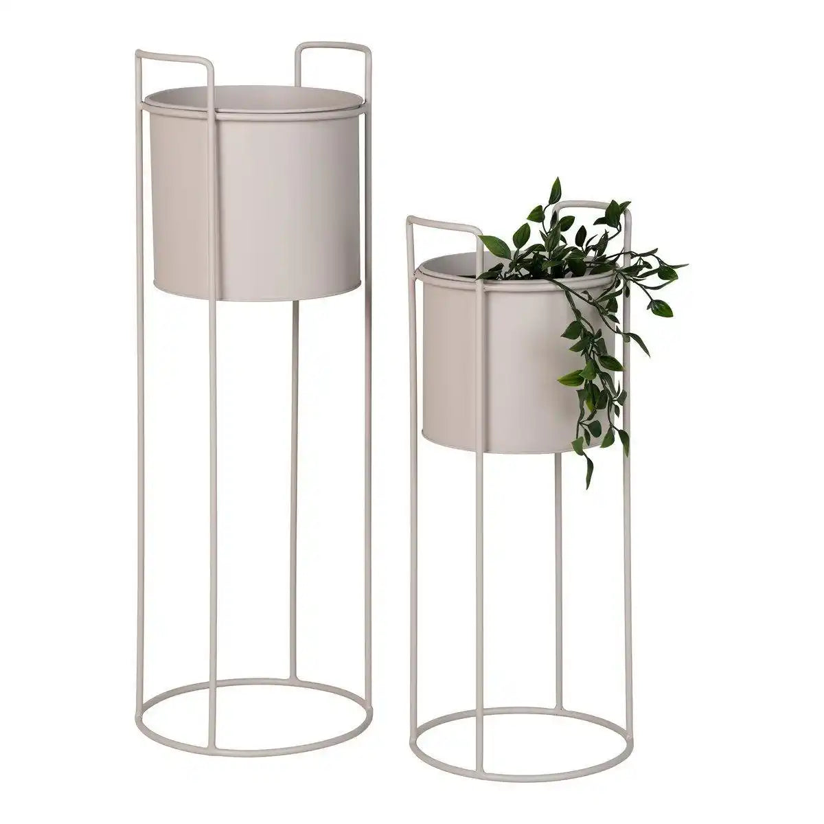 Rabo Flower Stand - Blumenständer, Stahl, Sand, 2er-Set - HomeDesign Knaus