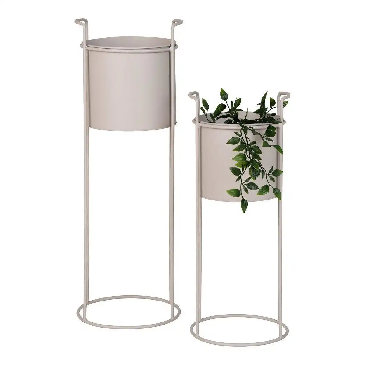 Rabo Flower Stand - Blumenständer, Stahl, Sand, 2er-Set - HomeDesign Knaus
