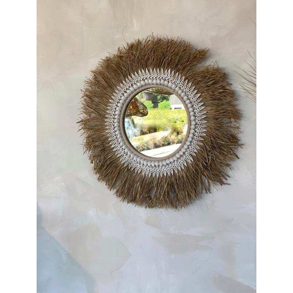 Raffia Ginger Mirror Wandspiegel Natur 75 cm - HomeDesign Knaus