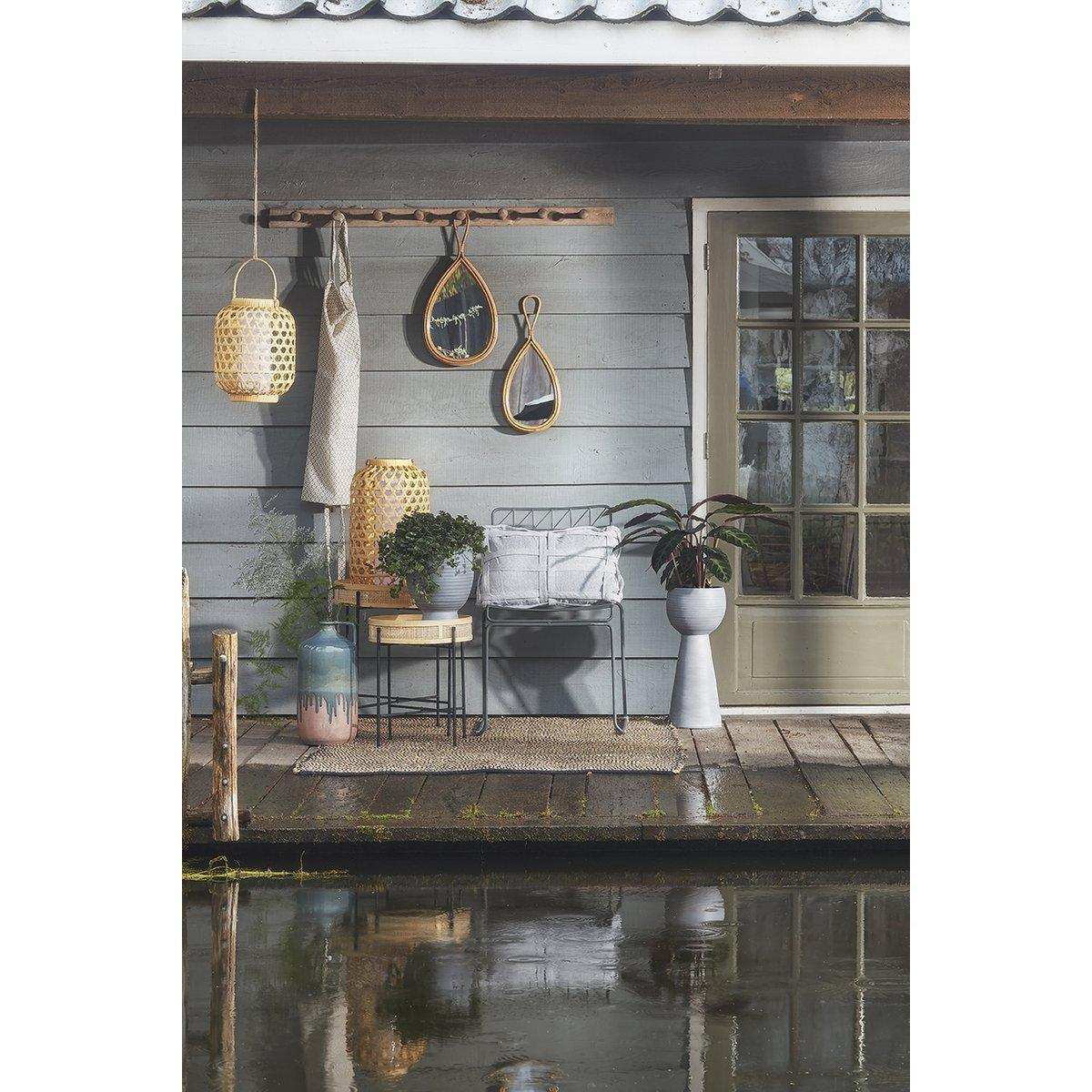 Rainier Wandspiegel – L28 x H59 cm – Rattan – Braun - HomeDesign Knaus