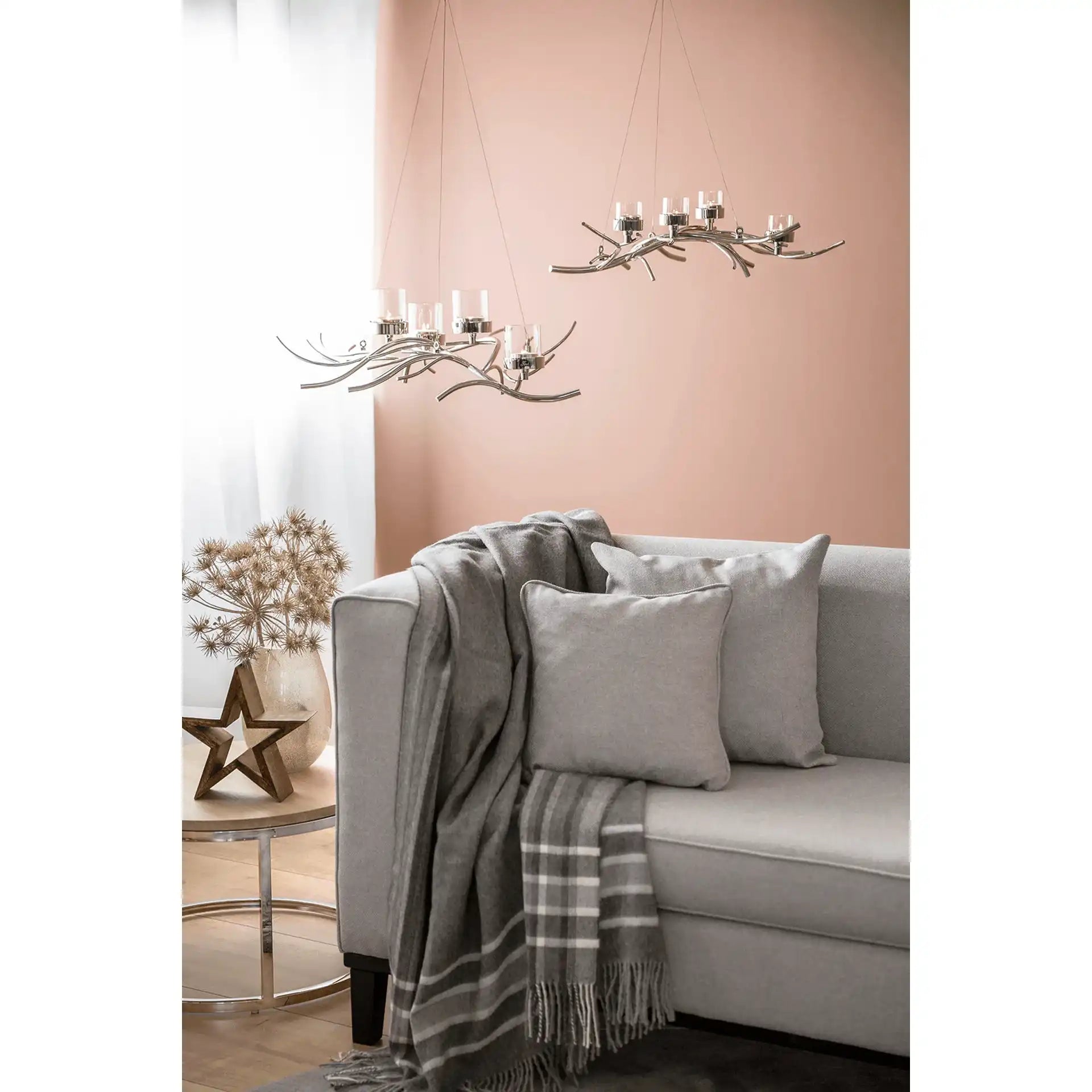 Ramus Kranz Teelichthalter Chrom Unikat Kerzenständer 60cm Universal - HomeDesign Knaus