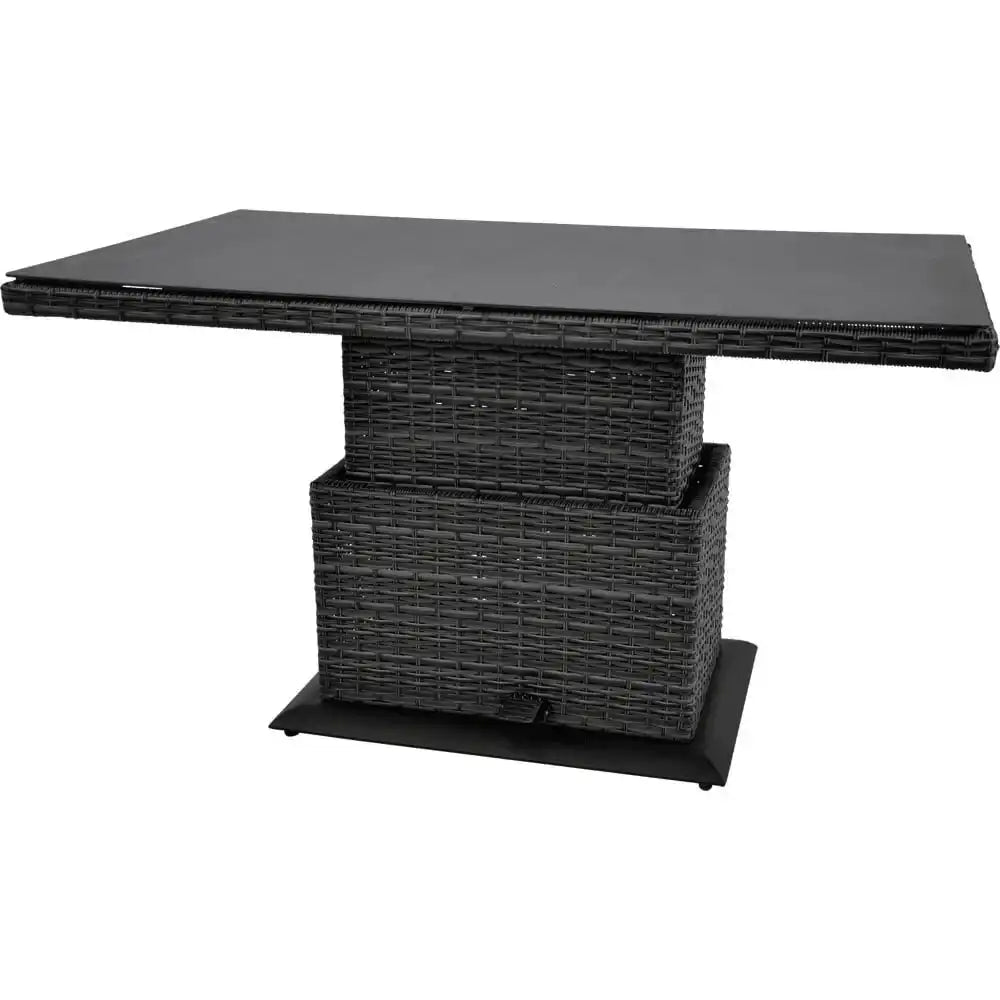 Rattan Loungetisch Gartentisch verstellbar Soho Forte 130x75cm - HomeDesign Knaus