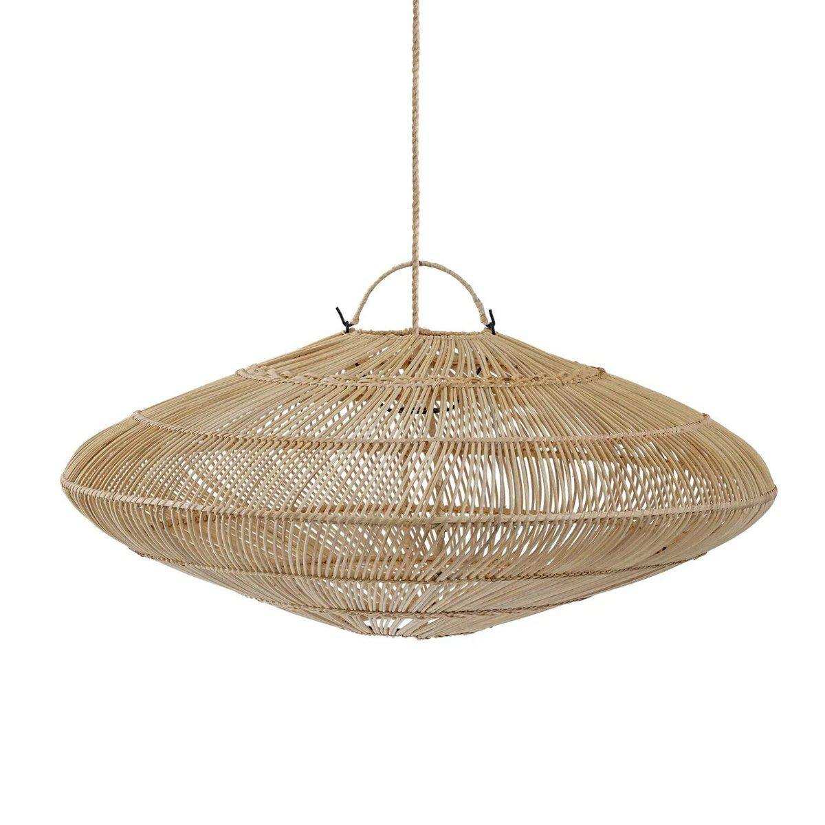 Rattan Macaron Hängeleuichte Natur handgefertigt - HomeDesign Knaus